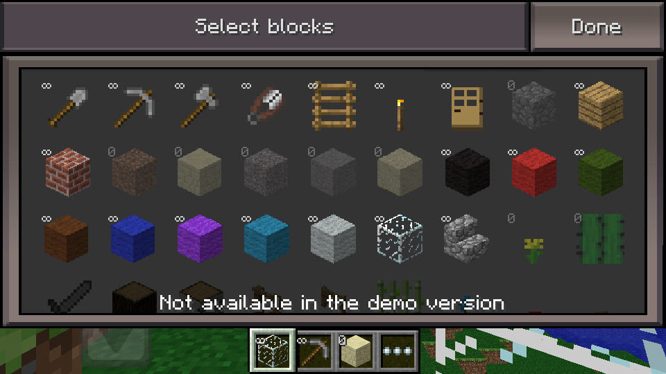 Minecraft Pocket Edition v0.1.0 Demo : Free Download, Borrow, and Streaming  : Internet Archive