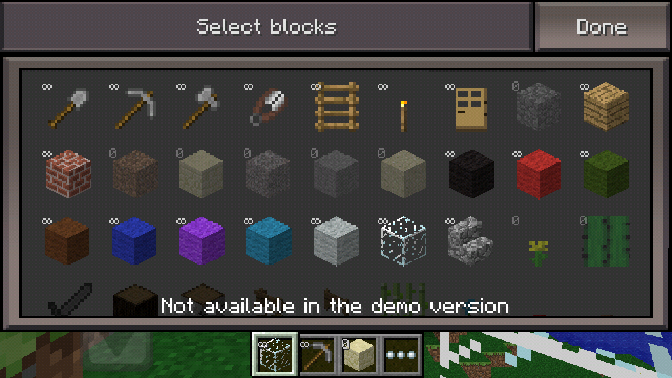 Demonstração do Minecraft Pocket Edition v010 por OffiDocs