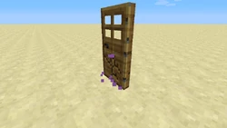 From Java Edition Beta 1.7 to Beta 1.7.2, doors produced placeholder texture particles when broken or punched on some sides.
