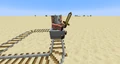 A zombified piglin riding a minecart.