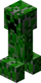 O antigo modelo do creeper. Observe que a parte inferior dos pés tem cores diferentes das do modelo atual, que tem verdes mais escuros e preto.