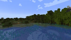 A swamp and a mangrove swamp bordering each other.