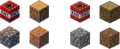 Comparison between the appearance of block inventory icons in Minecraft Earth and Minecraft.