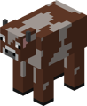 A cow as it appears in the Plastic texture pack.
