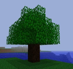 Un árbol de roble en Pocket Edition antes de la versión 0.4.0.