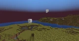 A Nether Wastes biome using Single Biome type. Although the terrain is that of the Overworld, Ghasts still spawn naturally.