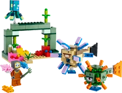 LEGO Minecraft Guardian Battle set, featuring a guardian.