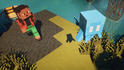 An allay leading Noor through the biome.