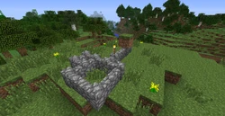 Cobblestone walls raise at corners and when a block is placed above.