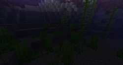 A school of 6 cod swimming in an ocean.