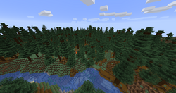 Huge old growth spruce taiga island with mountains up to Y: 173 :  r/minecraftseeds