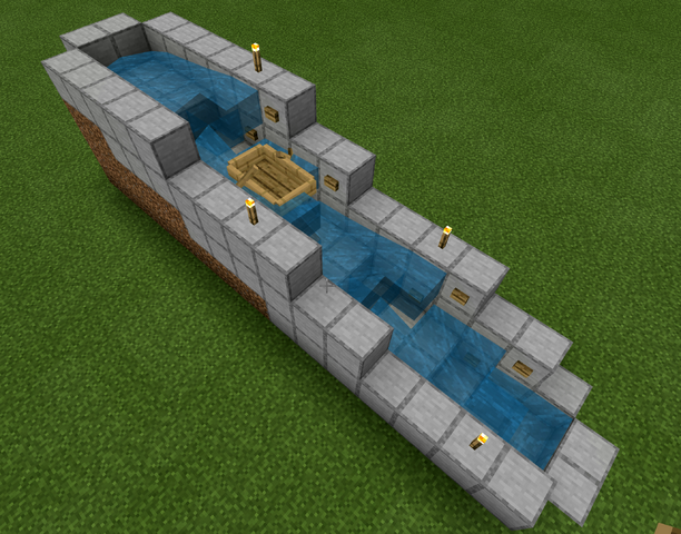 5. Remove the dirt blocks and place a boat at the bottom. Watch it float upward to the top!