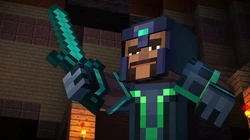 Gabriel the Warrior fends off the Wither Storm.