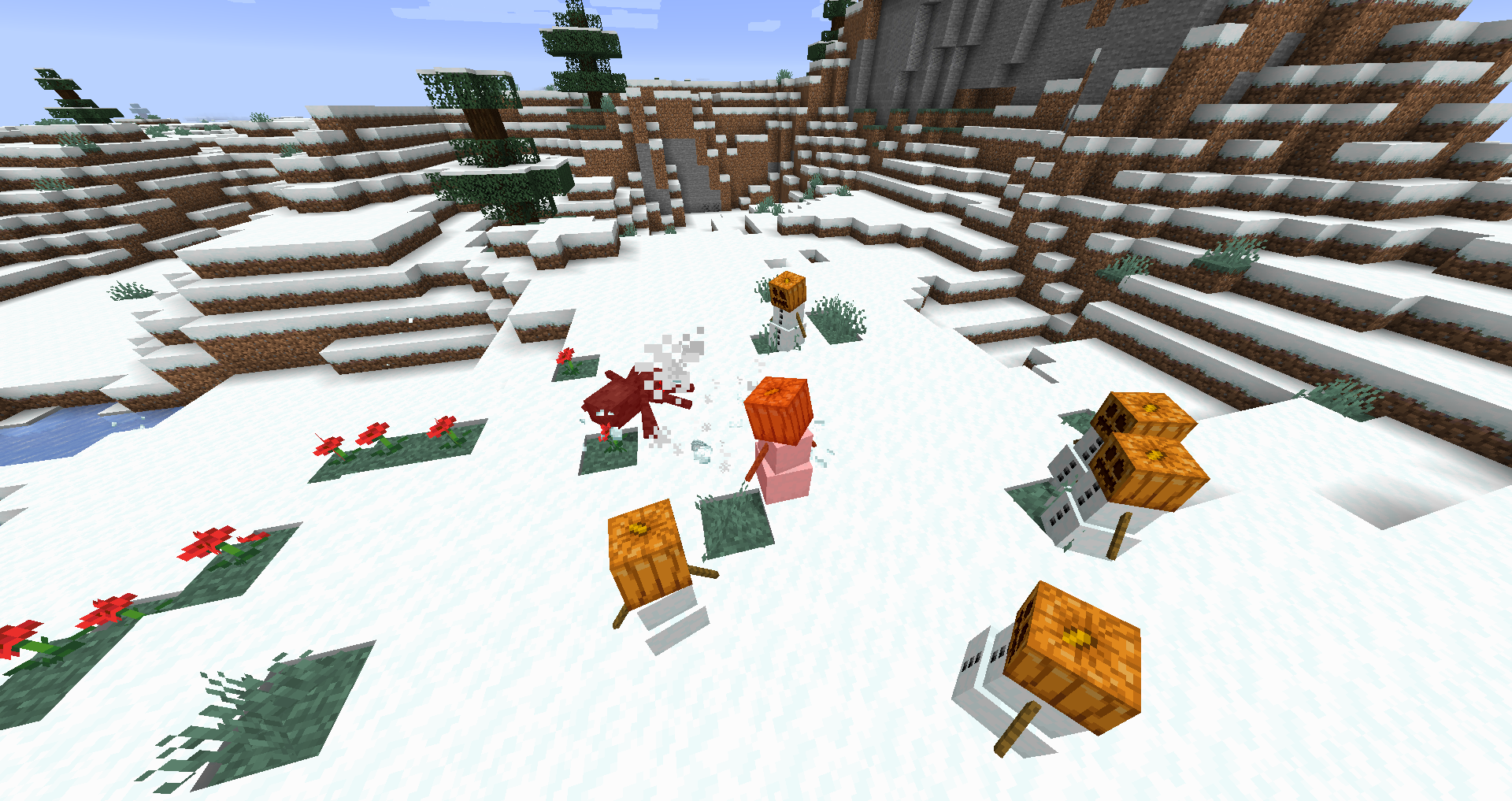 Minecraft Papercraft Overworld Snow Biome Build Set
