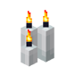 Three White Candles (lit)