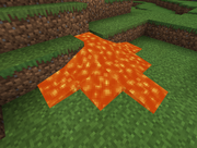 Lava flowing one side