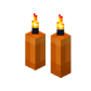 Two Orange Candles (lit)