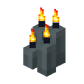 Four Gray Candles (lit)