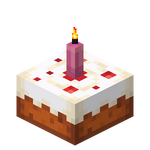 Gâteau aux bougies roses (allumé)
