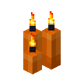 Three Orange Candles (lit)