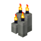 Four Light Gray Candles (lit)