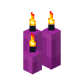 Three Magenta Candles (lit)