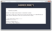 Old Minecraft crash window