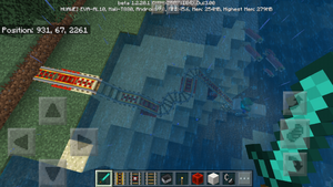 Minecraft Bedrock Edition rail under water