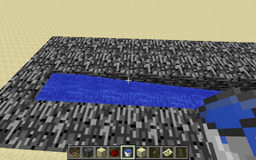 Then, you should get out a bucket of water and pour it down the slot like you would with any other design. Make sure to place a block hovering over the source block so you won't accidentally place something in it.