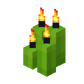 Four Lime Candles (lit)