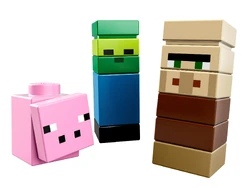 Zombie micromob (middle) on official LEGO Minecraft.