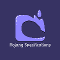 Mojang Specifications logo splash image used in Minecraft (Java Edition) from Alpha v1.0.4 until Beta 1.3.