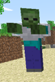 A zombie wearing a plate chestplate.