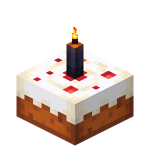 Black Candle Cake (lit) JE3