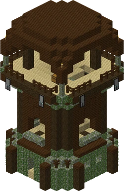Pillager outpost watchtower overgrown