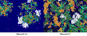 Minecraft 1.6 and 1.7 biome map comparison