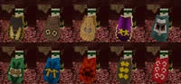 Verschillende dekschildtexturen voor de verschillende capes.
