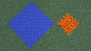 Stromend water en lava.