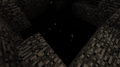 The Void as of patch 1.8, it is pure black and uses the same particle effects as those underwater.