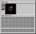 De grafische gebruikers interface voor paarden dat in 13w21a is geïmplementeerd en het mogelijk maakt om het harnas te verwijderen of te vervangen.