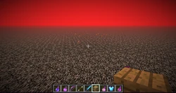 Paddenstoelen die van nature boven de Nether gegroeid zijn.