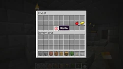 Een appel in een kist van een burcht.