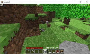 W pierwszych wersjach Minecrafta siekiera miała ostrze po obu stronach.