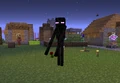 Enderman trzyma kwiat.