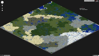 Еще один пример размера биомов (Рендер карты 5000×5000 блоков. К примеру, длина пустыни (отмечено красным) — больше 3000 блоков).