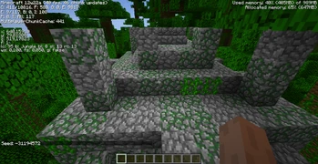 Зерно мира (тип мира — большие биомы) и координаты.