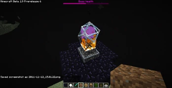 Кристалл Края на верхушке столба.