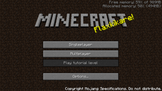 Экран главного меню в ранней Alpha.