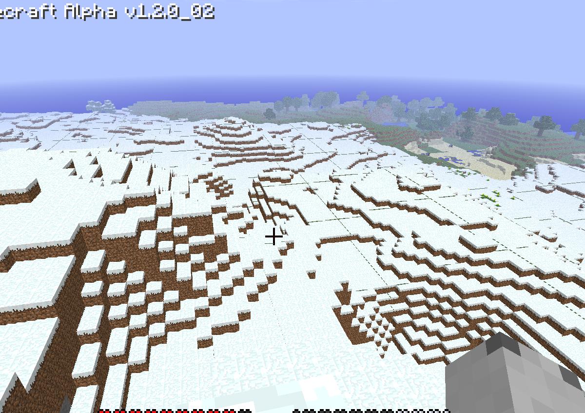 Chunk borders visible in snow
