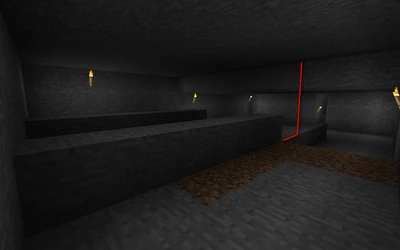 Обратите внимание на особенность строения потолка. Выделено красными линиями.